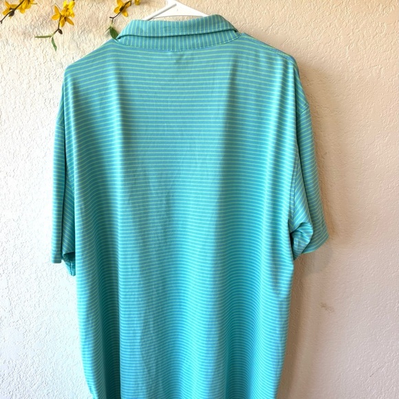 Peter Millar Summer Comfort Light Blue Striped Polo Shirt Sz 2XL - Picture 3 of 5